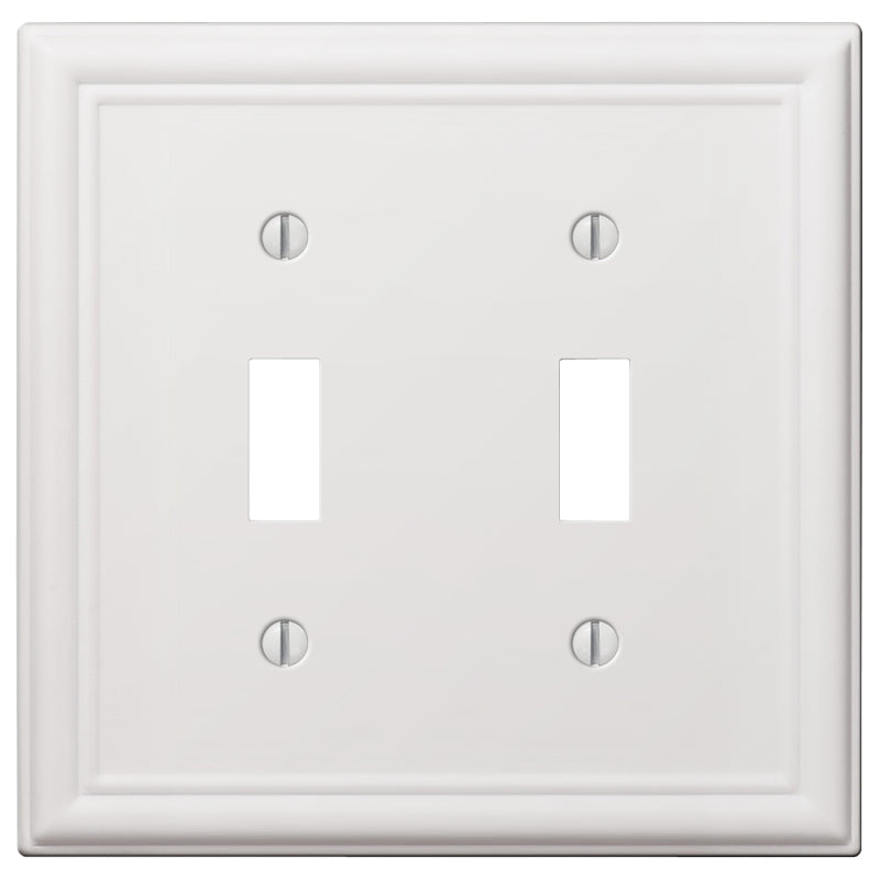 Amerelle 149TTW Wallplate, 4-7/8 in L, 4-15/16 in W, 2 -Gang, Steel, White