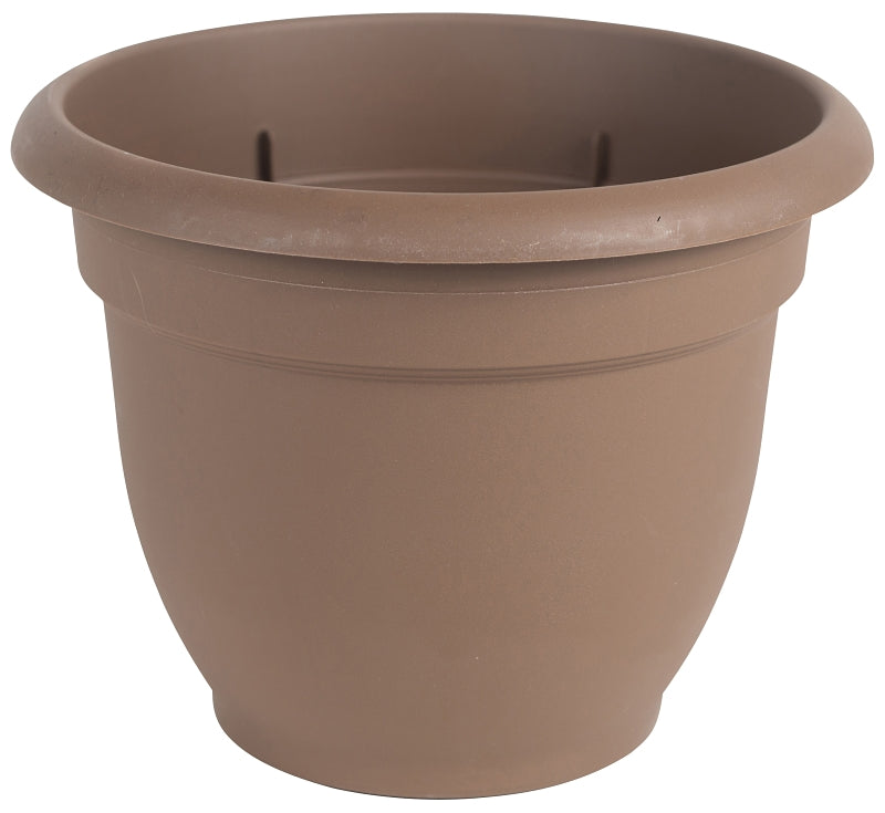 Bloem 20-56308CH Self-Watering Planter, 8 in Dia, 8-3/4 in W, Round, Plastic, Chocolate