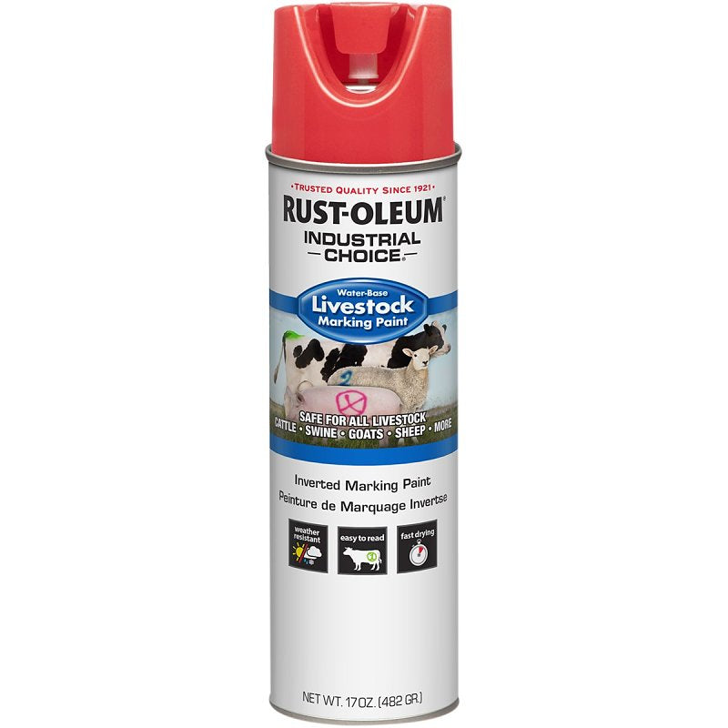 Rust-Oleum 383005 Marking Paint, Fluorescent Red, 17 fl-oz, Can