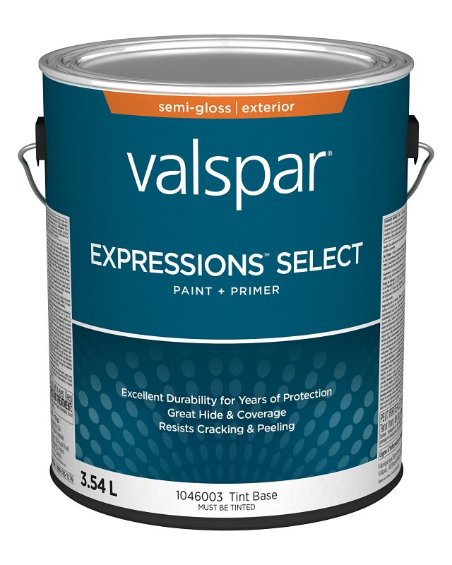 Expressions Select 029.1046003.007 Exterior Latex Paint and Primer, Acrylic, Semi-Gloss, Tint Base, 1 gal