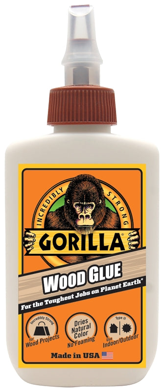 Gorilla 6212001 Wood Glue, Light Tan, 118 mL Bottle