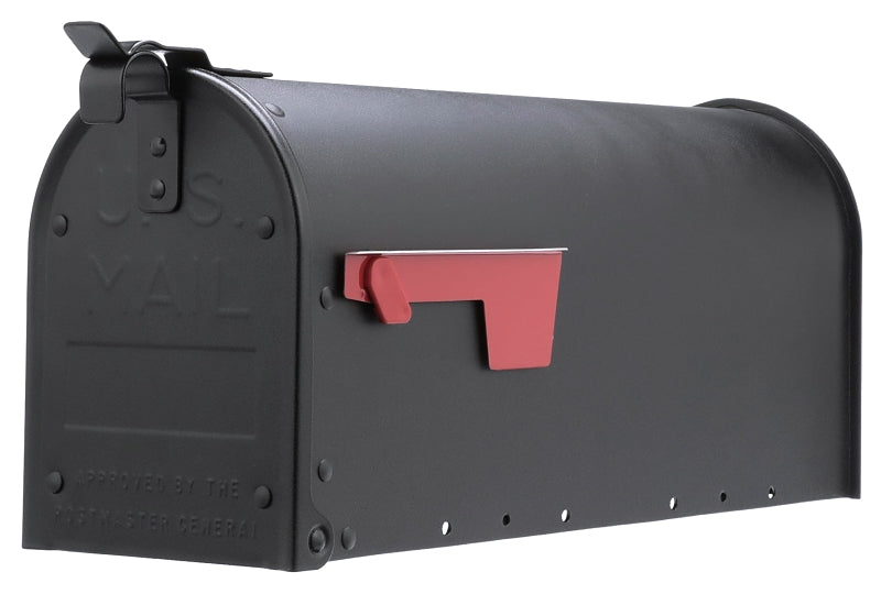 Gibraltar Mailboxes ADM11B01 Mailbox, 800 cu-in Capacity, Aluminum, Powdered, 6.9 in W, 20.8 in D, 9-1/2 in H, Black