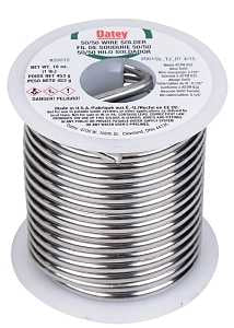 Oatey 20015 Leaded Solder, 1 lb, Solid, Silver, 361 to 421 deg F Melting Point