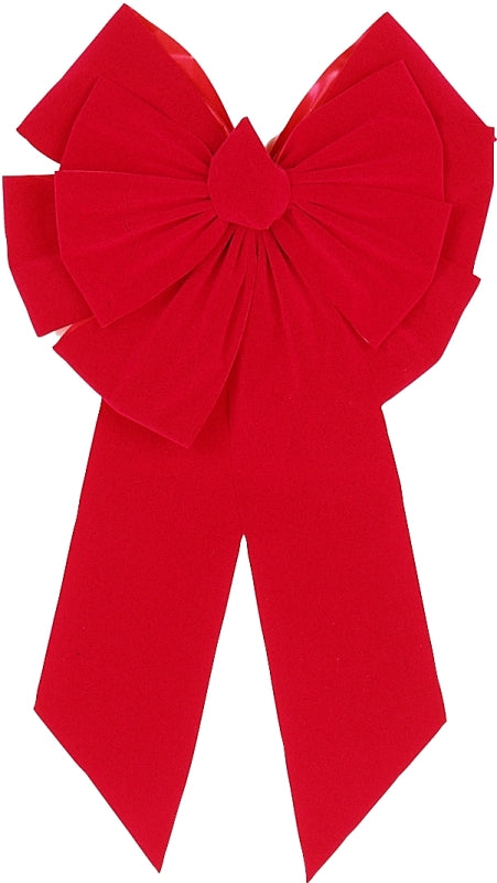 Holidaytrims 7366 Deluxe Outdoor Bow, 3 in H, Velvet, Red