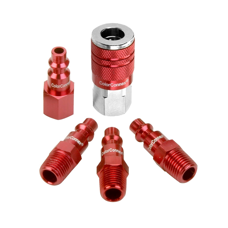 ColorConnex A73456D Coupler and Plug Kit, 1/4 in, FNPT x MNPT, Aluminum/Steel