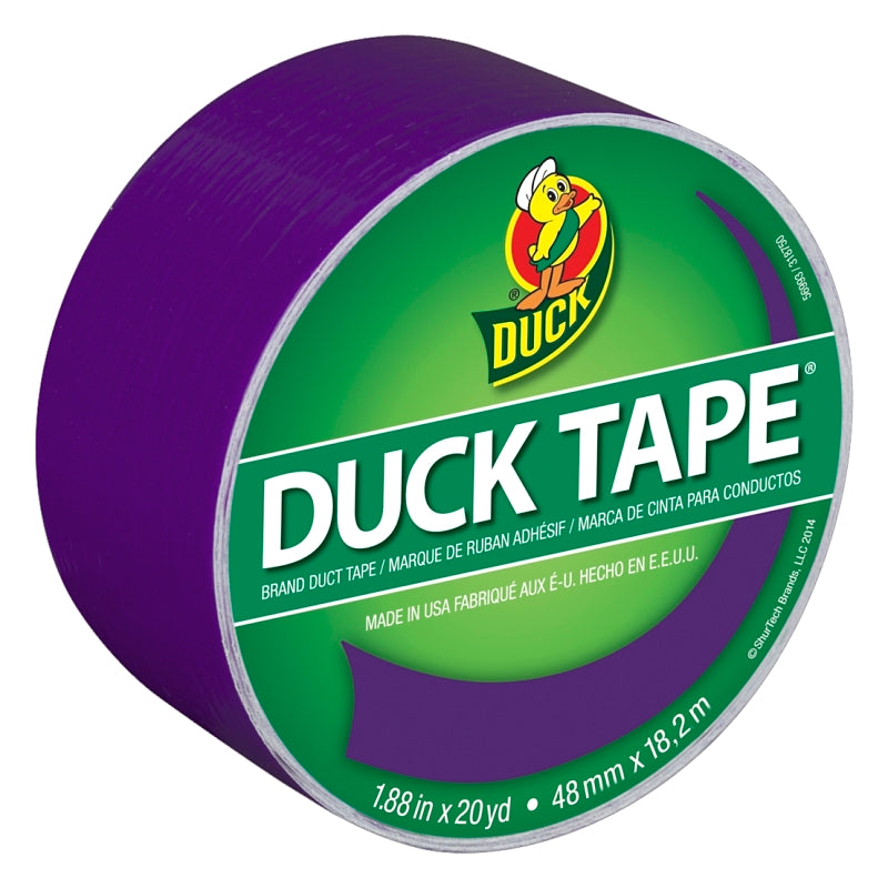 Duck 283138 Duct Tape, 20 yd L, 1.88 in W, Vinyl Backing, Purple