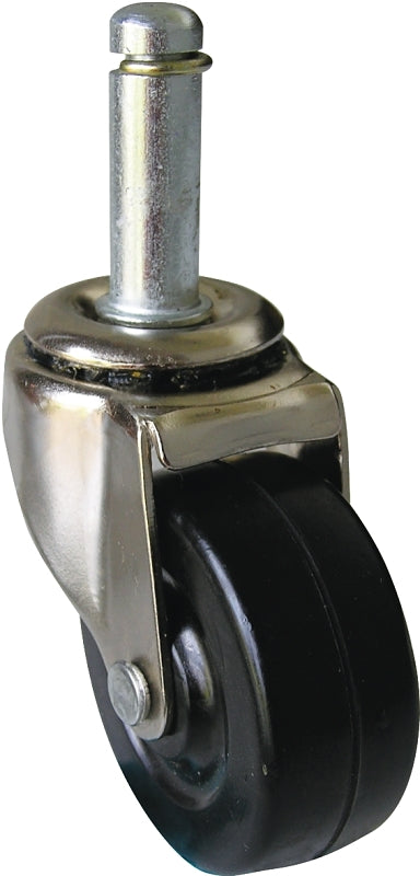 Shepherd Hardware 9193 Swivel Caster, 2 in Dia Wheel, 7/8 in W Wheel, Rubber Wheel, 80 lb