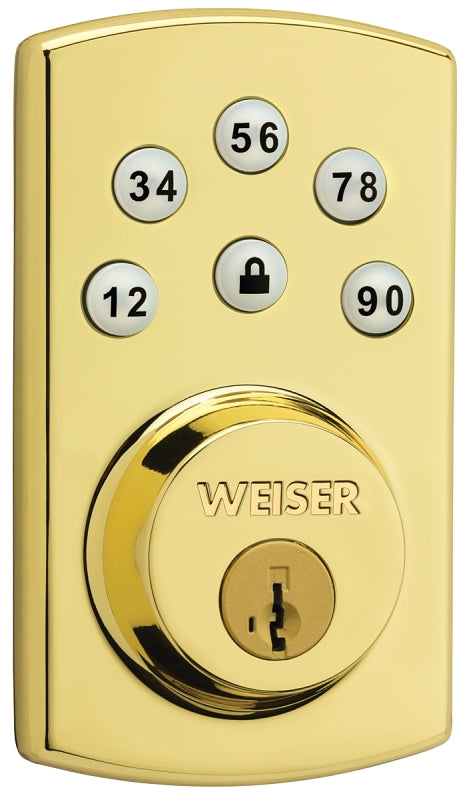Weiser GED1460 X 3BR Electronic Lock, 3 Grade, Brass