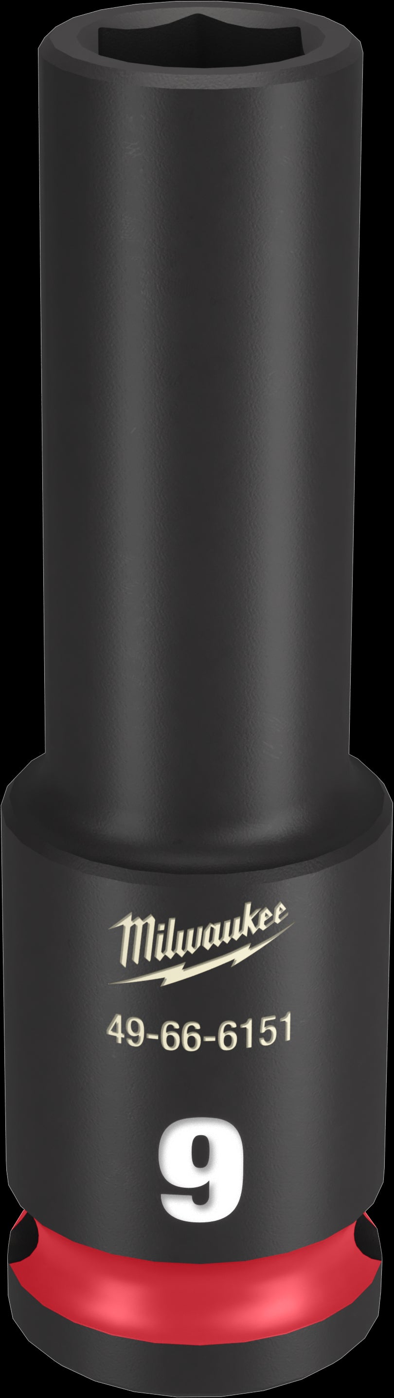 Milwaukee SHOCKWAVE Impact Duty Series 49-66-6151 Deep Impact Socket, 9 mm Socket, 3/8 in Drive, Square Drive, 6-Point