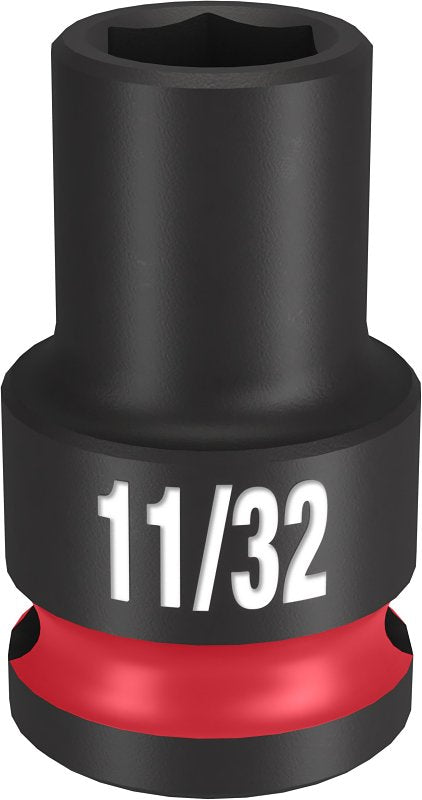 Milwaukee SHOCKWAVE Impact Duty Series 49-66-6103 Shallow Impact Socket, 11/32 in Socket, 3/8 in Drive, Square Drive