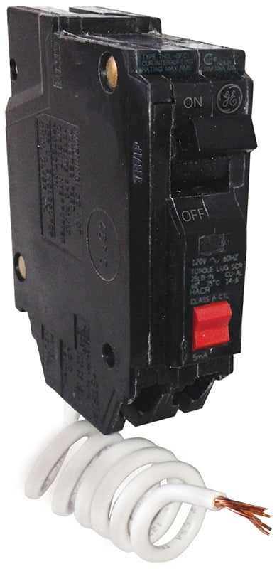 GE Industrial Solutions THQL1130GFTP Feeder Circuit Breaker, Thermal Magnetic, 30 A, 1 -Pole, 120 V, Plug Mounting