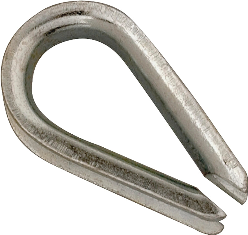 Campbell T7670619 Wire Rope Thimble, 3/16 in Dia Cable, Malleable Iron, Electro-Galvanized