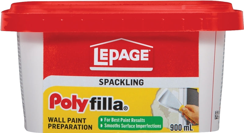 LePage Polyfilla 1256105 Wall Paint Preparation Compound, Off-White, 900 mL Plastic Tub