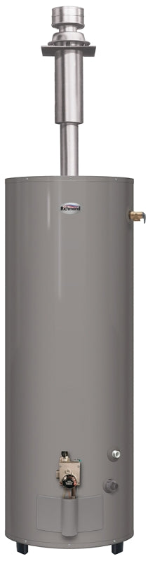 Richmond Essential Series MVR40DV3 Gas Water Heater, LP, Natural Gas, 40 gal Tank, 58 gph, 30000 Btu/hr BTU