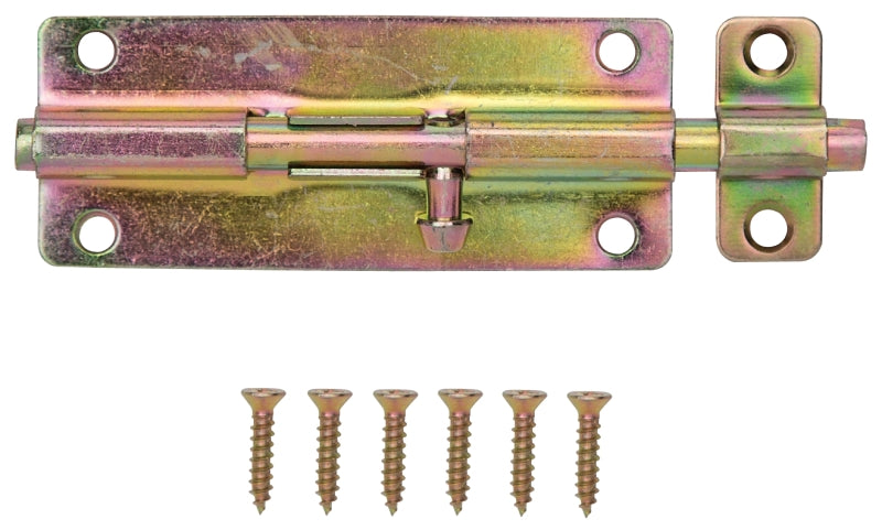 ProSource 20487CZB-PS Barrel Bolt, 0.31 Dia in Bolt Head, 5 in L Bolt, Steel, Satin Brass Tone