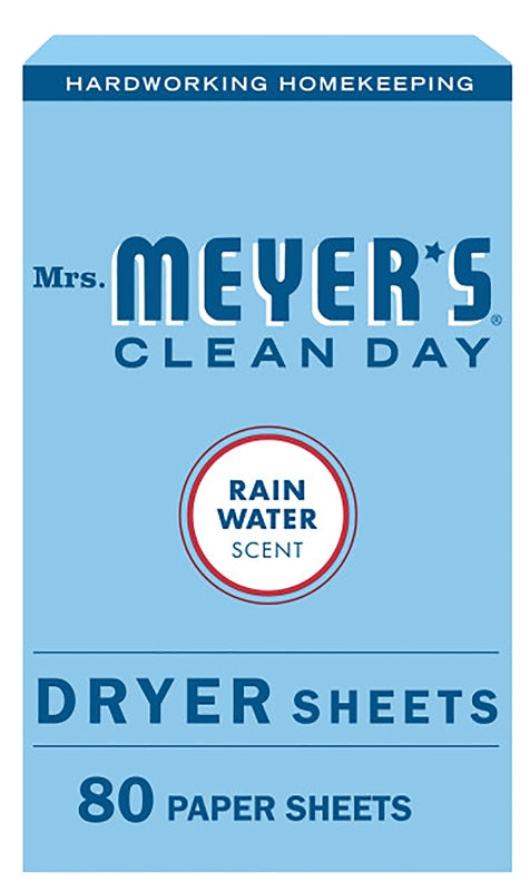 Mrs. Meyer's Clean Day 325239 Dryer Sheet, Rain Water, White
