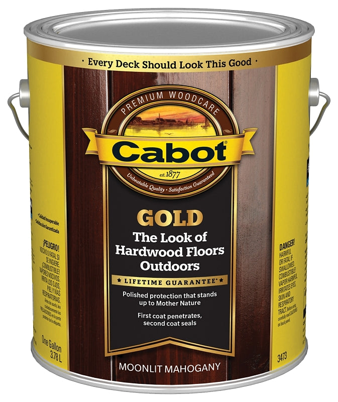 Cabot 3470 Series 140.0003473.007 Floor Finish, Gold Satin, Moonlit Mahogany, Liquid, 1 gal, Can