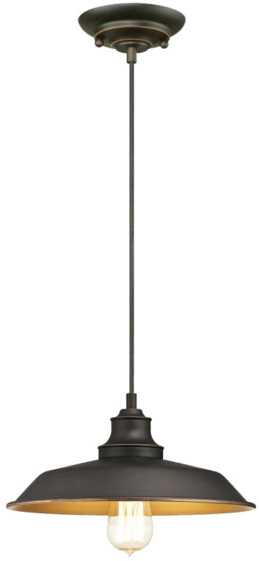 Westinghouse 6344700 Iron Hill Indoor Pendant Light, 120 V, 1-Lamp, Incandescent, LED Lamp, Metal Fixture