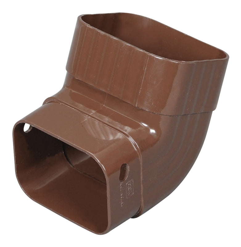 Euramax M1627 Elbow, 5 in Gutter, Vinyl, Brown