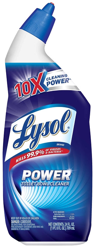 Lysol 1920002522 Toilet Bowl Cleaner, 24 oz Bottle, Liquid, Wintergreen, Blue
