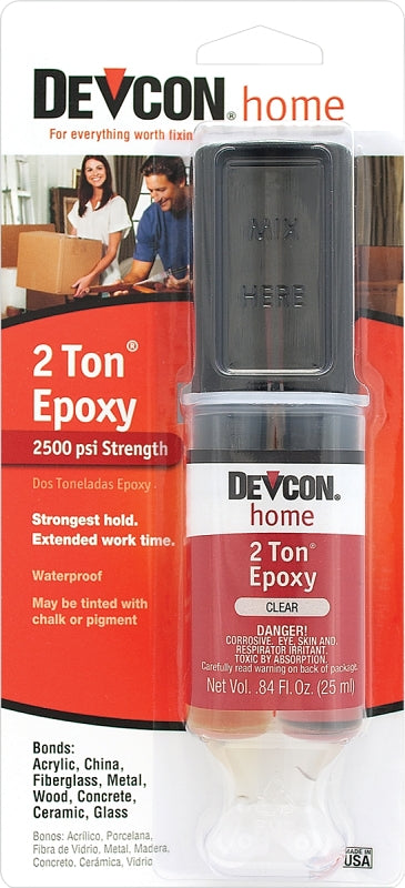 Devcon 31345 Epoxy, Liquid, Amber, 0.84 fl-oz Syringe