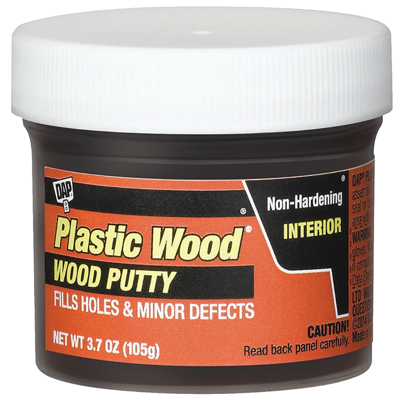 DAP Plastic Wood 21266 Wood Putty, Paste, Mild, Pleasant, Ebony, 3.7 oz