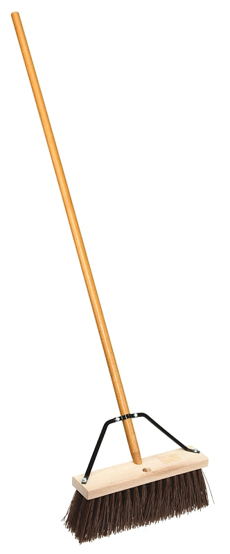 Simple Spaces 93400 Street Broom with Brace, 6-1/4 in L Trim, Polypropylene/Synthetic Fabric Bristle, 16 in L