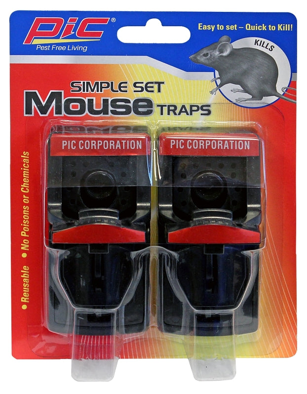 Pic PMT-2 Mouse Trap, 6.9 in L, 5-1/4 in W, 2.4 in H