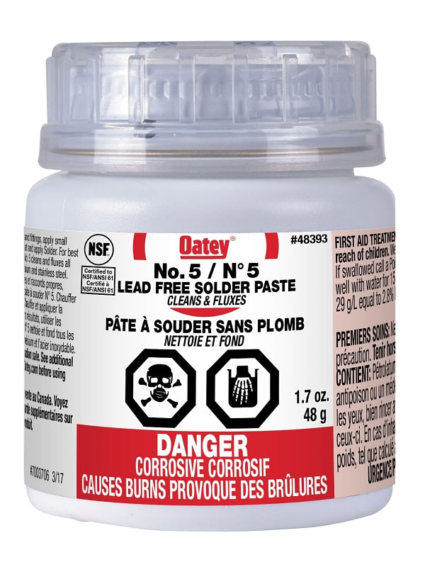 Oatey 48393/48420 Flux, 1.7 oz, Solid/Paste, Amber