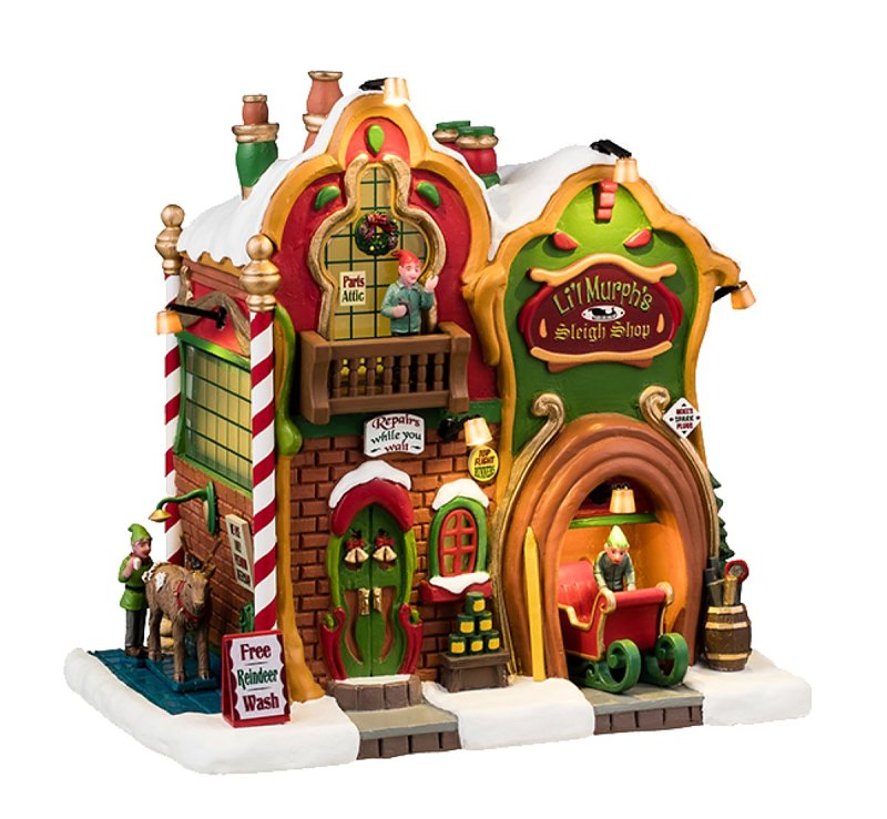 LIC LTD 45264 LI'I Murph's Sleigh Shop, Santa's Wonderland, Resin