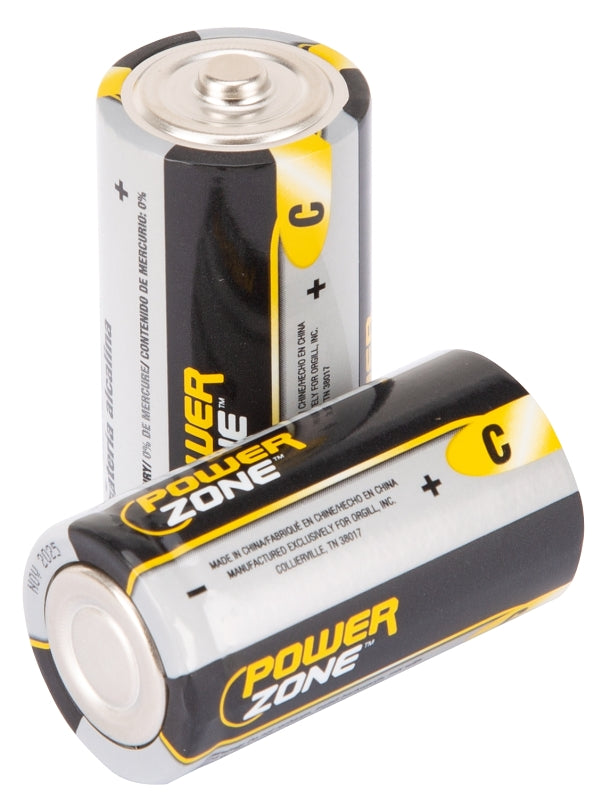 PowerZone LR14-4P-DB Battery, 1.5 V Battery, C Battery, Zinc, Manganese Dioxide, and Potassium Hydroxide