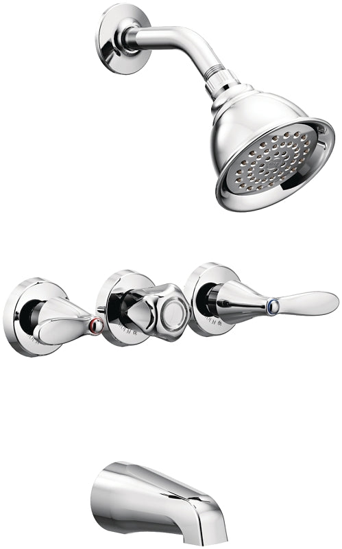 TUB-SHOWER FAUCET 3-HNDL CHRM