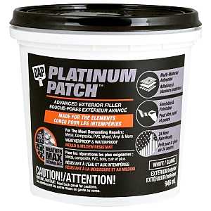 DAP PLATINUM PATCH 74888 Advanced Exterior Filler, White, 946 mL Tub