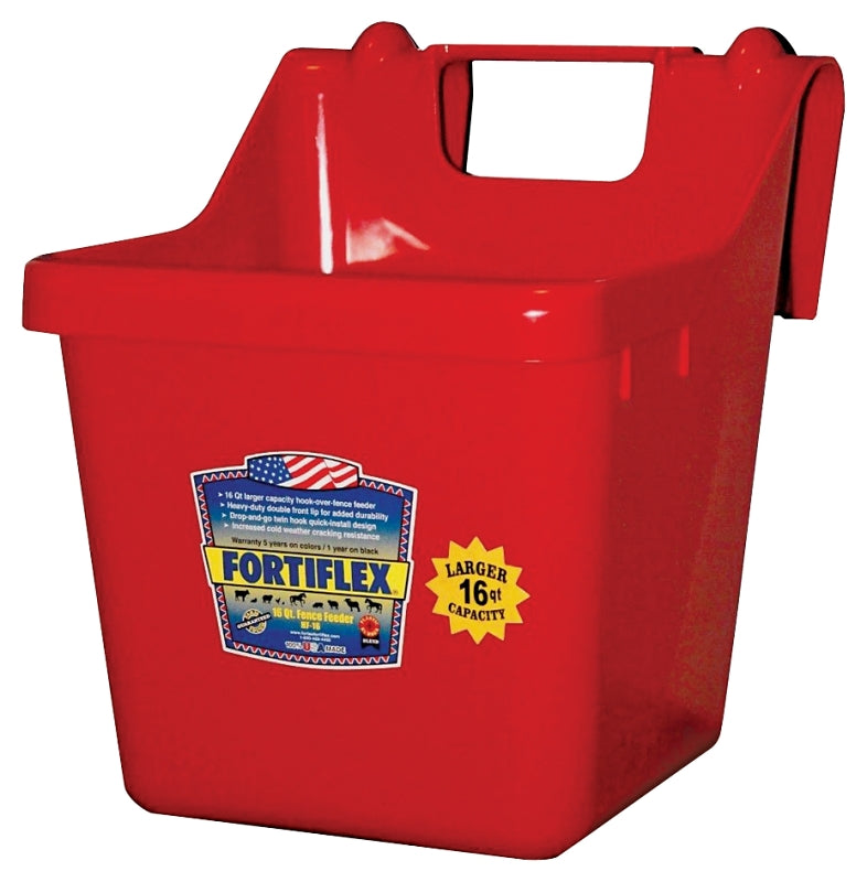 Fortex-Fortiflex 1301602 Bucket Feeder, Fortalloy Rubber Polymer, Red