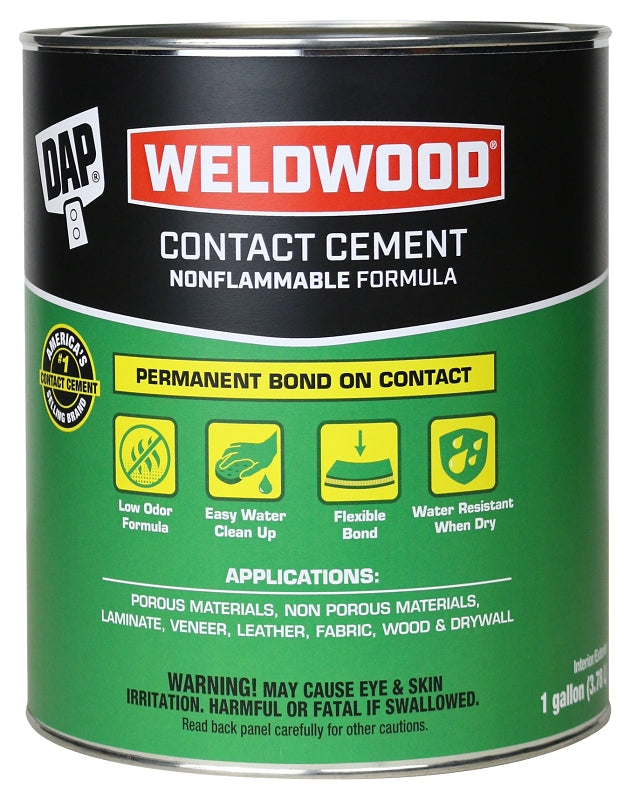 Weldwood 25336 Contact Cement, Liquid, Slight, White, 1 gal, Can