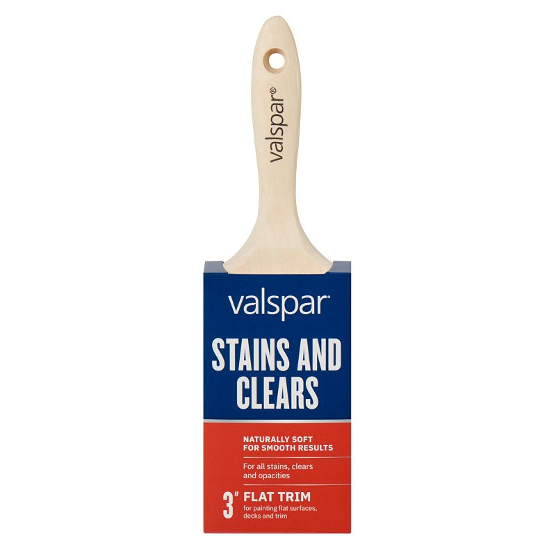 Valspar Stains and Clears 882568500 Stain Paint Brush, 3 in W, Flat Brush, Polyester Bristle