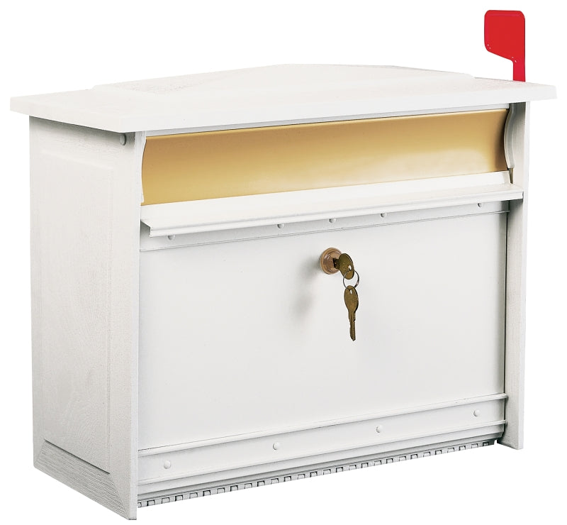 Gibraltar Mailboxes MSK000W Mailbox, Polymer, White, 17.1 in W, 8.4 in D, 13.3 in H