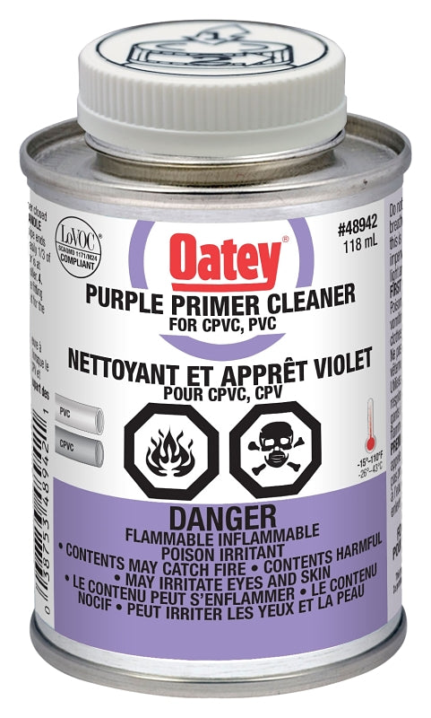 Oatey 31489 Primer/Cleaner, 118 ml, Can, Purple, Liquid