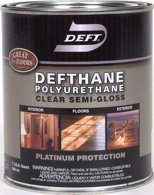 PPG Defthane 023-04 Polyurethane, Semi-Gloss, Liquid, Amber, 1 qt, Can