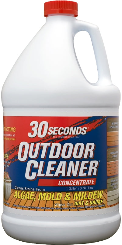 30 Seconds 1G30S Outdoor Cleaner, 1 gal, Bottle, Liquid, Bleach, Light Yellow