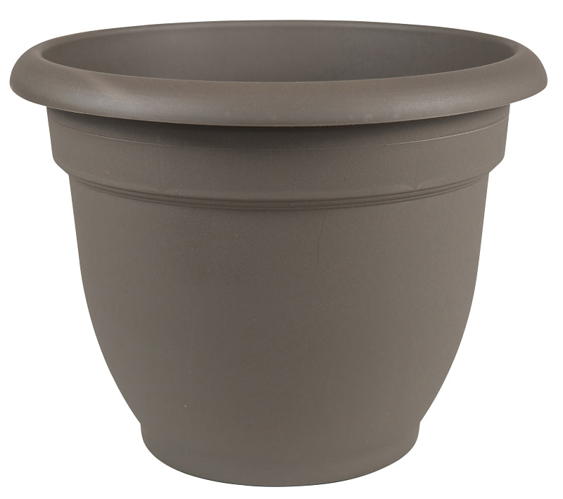 Bloem Ariana AP0660 Self-Watering Planter, 6 in Dia, 6-1/2 in W, Round, Plastic, Peppercorn