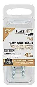 HOOK CUP WHITE VINYL 2-1/4IN