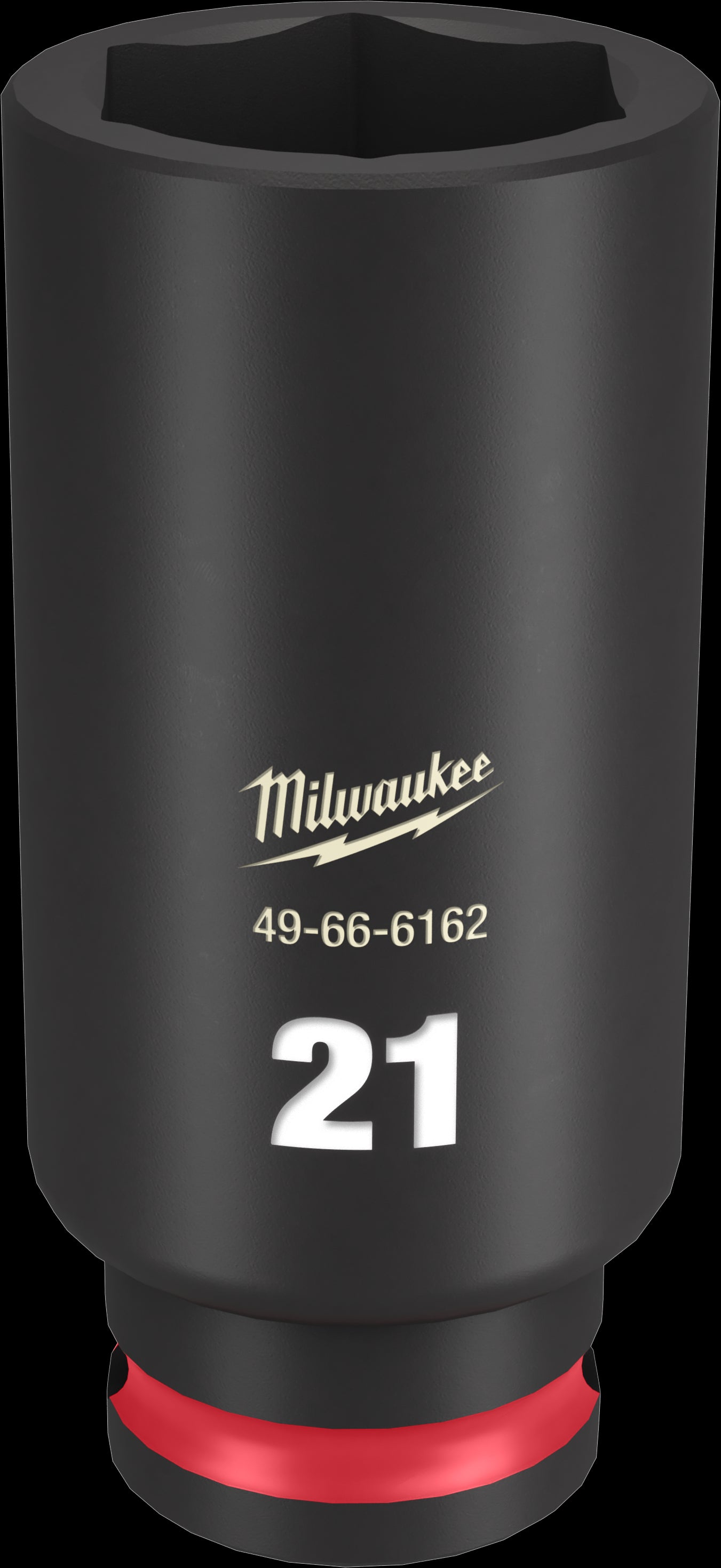 Milwaukee SHOCKWAVE Impact Duty Series 49-66-6162 Deep Impact Socket, 21 mm Socket, 3/8 in Drive, Square Drive, 6-Point