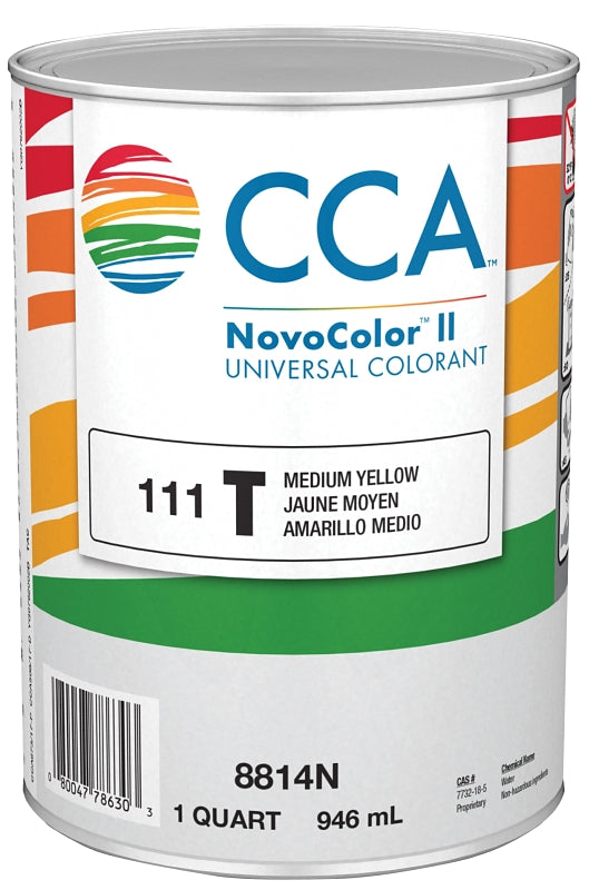 CCA NovoColor II Series 076.008814N.005 Universal Colorant, Medium Yellow, Liquid, 1 qt