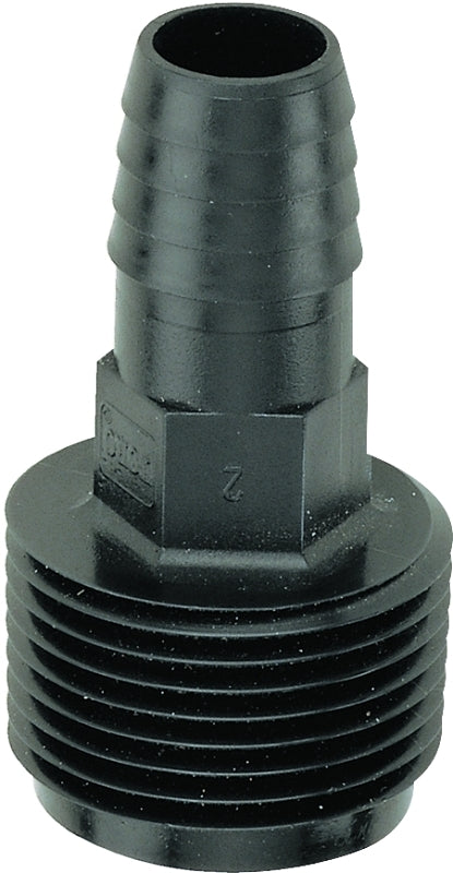 Toro 53389 Adapter, 3/8 x 3/4 in Connection, Barb x Male, Plastic, Black
