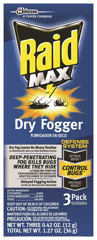 SC Johnson 00892 Fumigator Dry Fogger, 1.27 oz Capacity, 2560 cu-ft Coverage Area