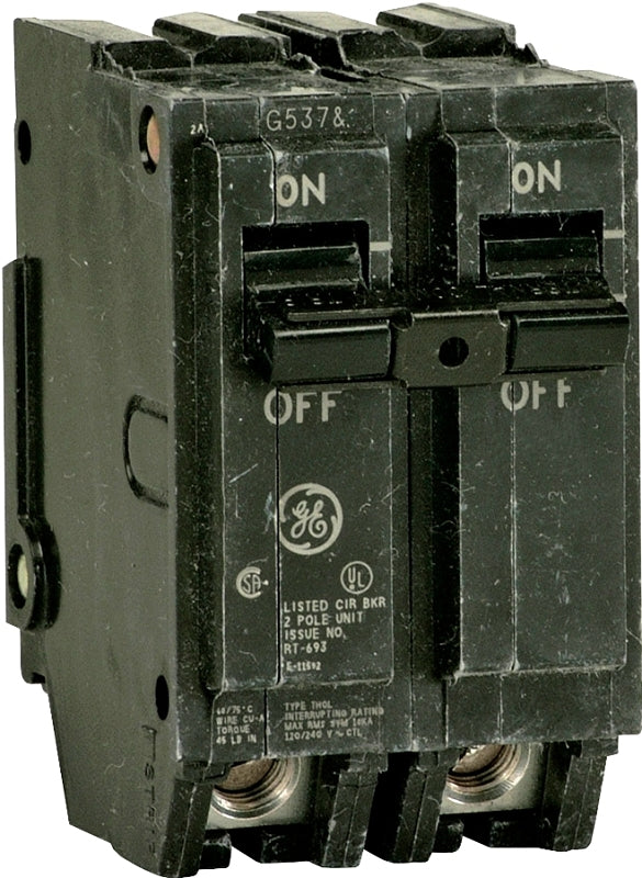 GE Industrial Solutions THQL2150 Feeder Circuit Breaker, Type THQL, 50 A, 2 -Pole, 120/240 V, Plug Mounting