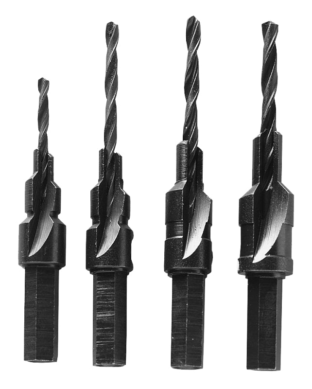 General 34ST Pilot Bit Set, Adjustable, 4-Piece, HSS, Black Oxide