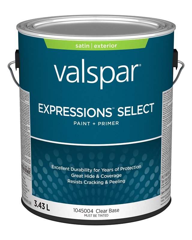 Expressions Select 029.1045004.007 Exterior Latex Paint and Primer, Acrylic, Satin, Clear, 1 gal