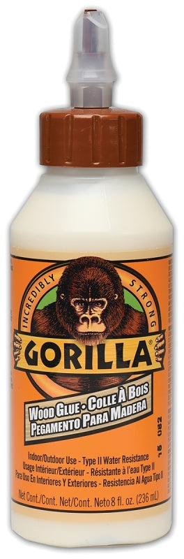 Gorilla 6200201 Wood Glue, Tan, 8 oz Bottle